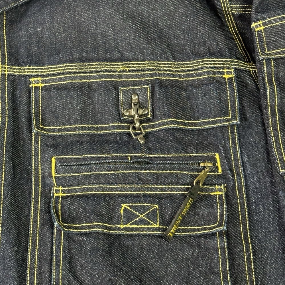 Trust Sports Collection Jean Jacket 2XL Trucker Baggy Y2K‎ Streetwear Fireman - Picture 5 of 14